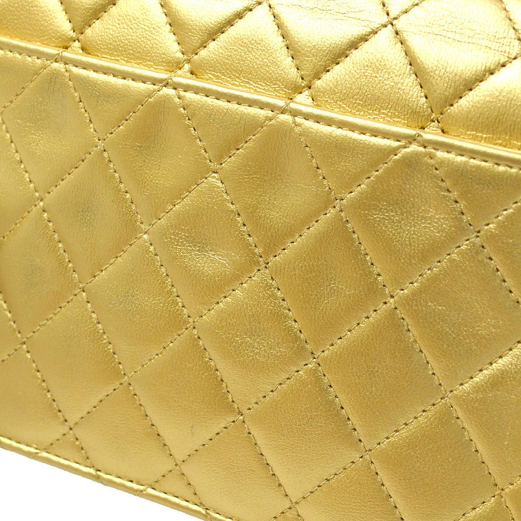 CHANEL 1989-1991 Straight Flap Micro Gold Lambskin ao28630