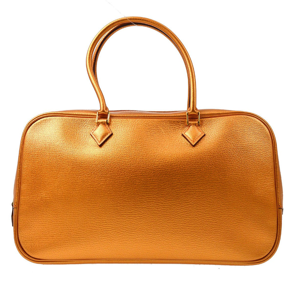 HERMES PLUME ELAN 28 Metallic Orange Chevre Coromandel