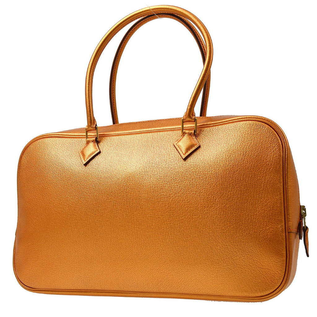 HERMES PLUME ELAN 28 Metallic Orange Chevre Coromandel