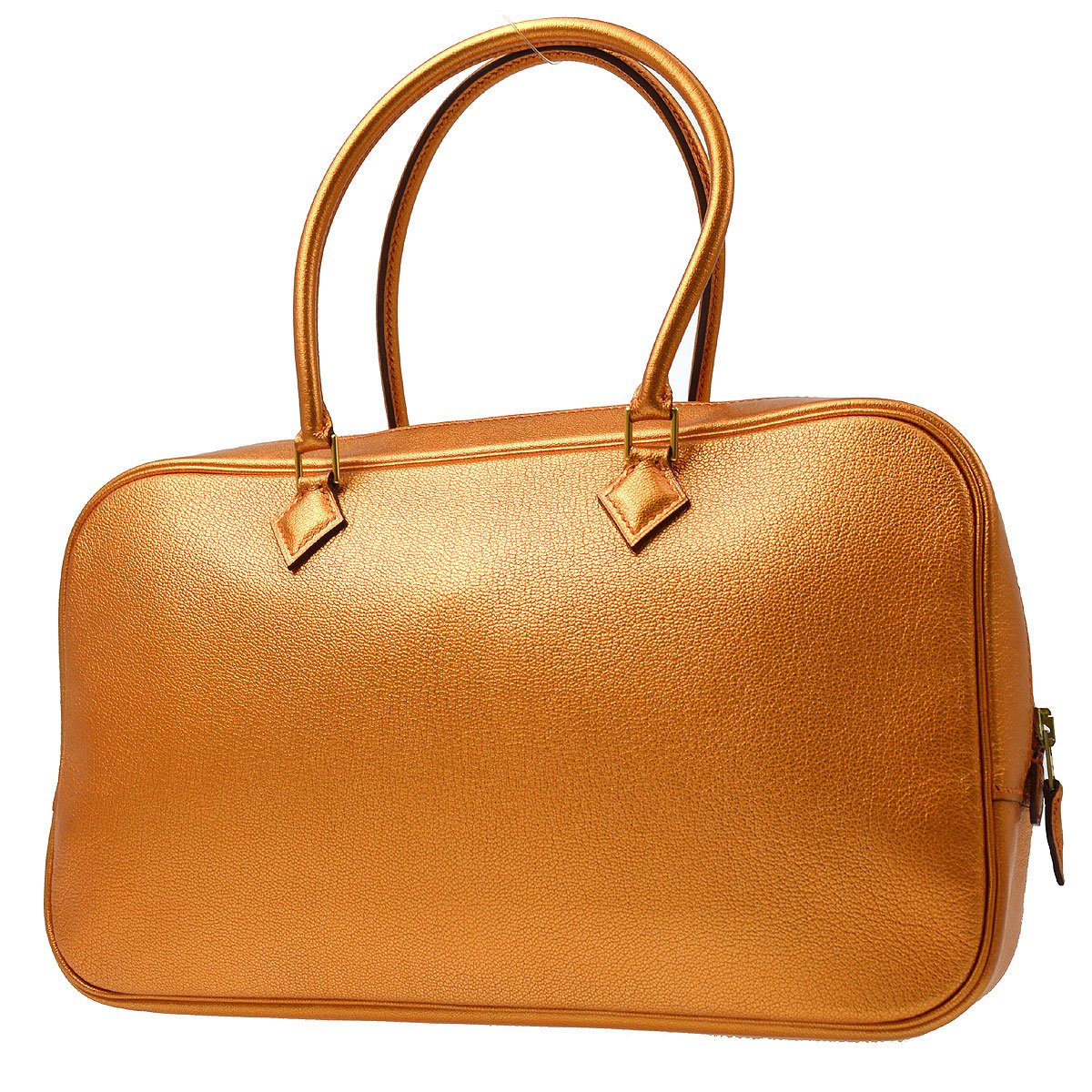 HERMES PLUME ELAN 28 Metallic Orange Chevre Coromandel