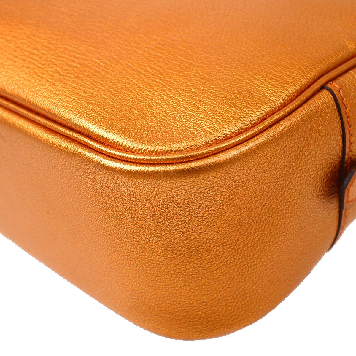 HERMES PLUME ELAN 28 Metallic Orange Chevre Coromandel
