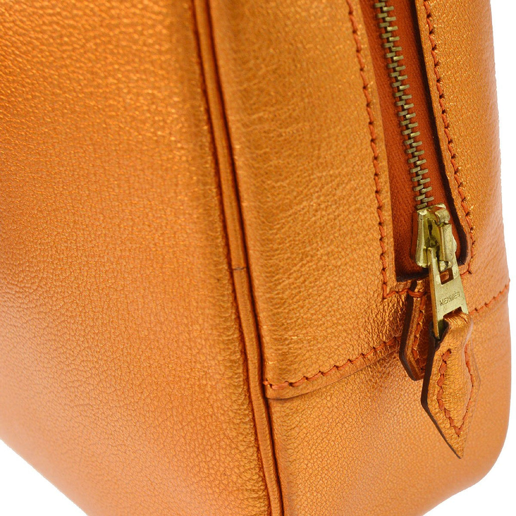 HERMES PLUME ELAN 28 Metallic Orange Chevre Coromandel