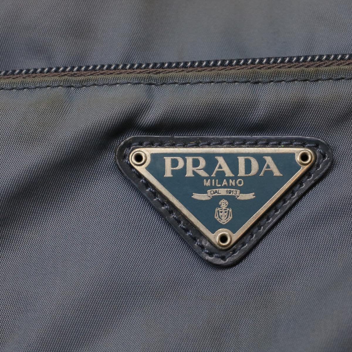 PRADA Shoulder Bag Nylon Blue Gray  ar10003