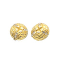 CHANEL Clip-on Earring Gold Tone CC Auth ar4785