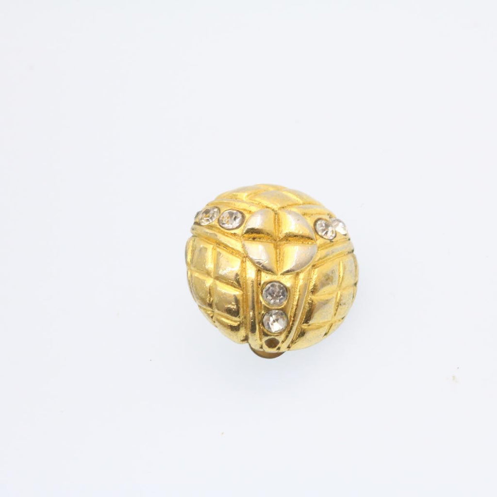 CHANEL Clip-on Earring Gold Tone CC Auth ar4785