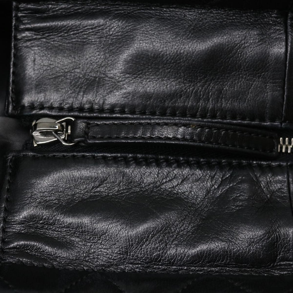 CHANEL Chain Matelasse Tote Bag Lamb Skin Black CC Auth ar7246A