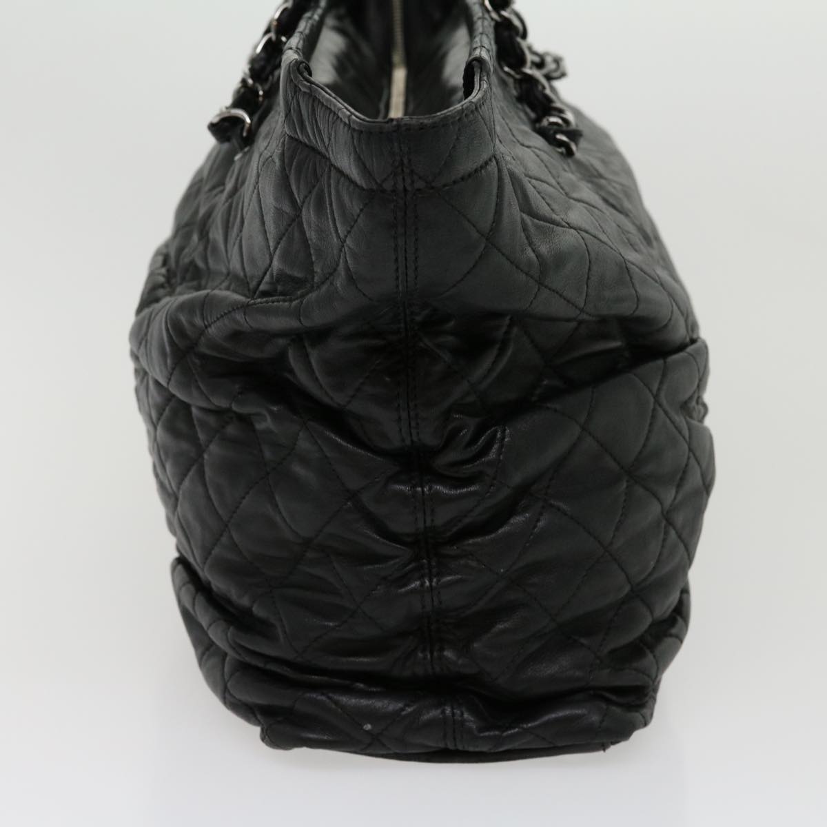 CHANEL Chain Matelasse Tote Bag Lamb Skin Black CC  ar7246A