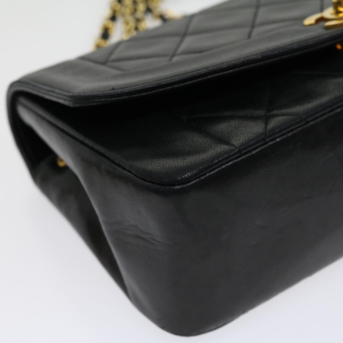 CHANEL Matelasse Diana Turn Lock Chain Shoulder Bag Lamb Skin Black  ar7368A