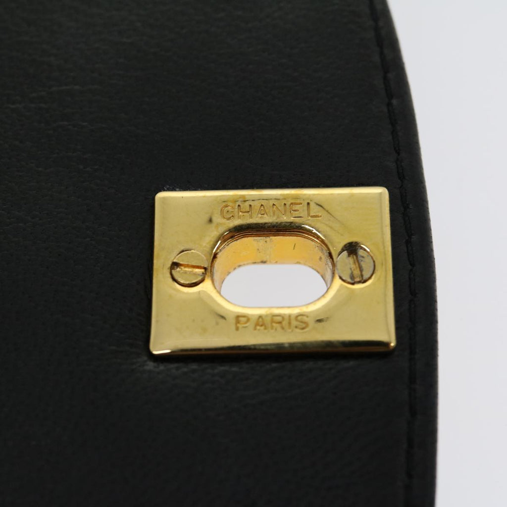 CHANEL Matelasse Diana Turn Lock Chain Shoulder Bag Lamb Skin Black  ar7368A