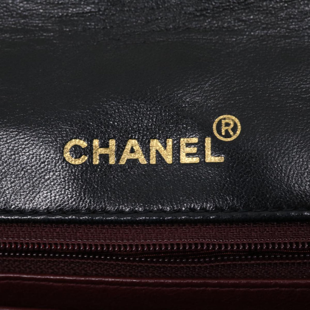CHANEL Matelasse Diana Turn Lock Chain Shoulder Bag Lamb Skin Black  ar7368A