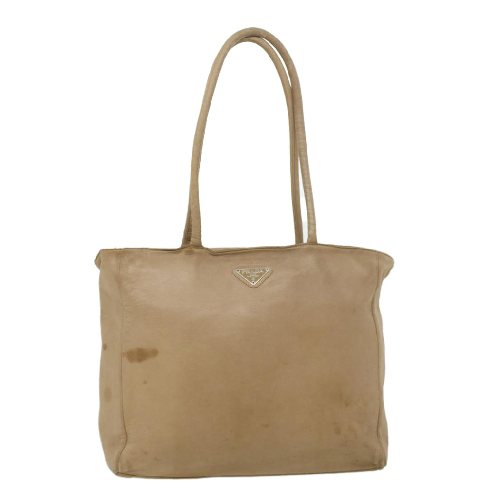 PRADA Tote Bag Lamb Skin Beige  ar8449