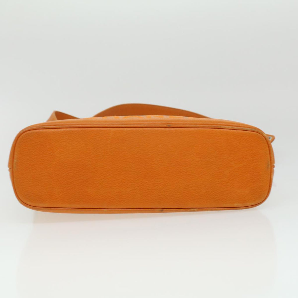 CHANEL Chain Shoulder Bag Caviar Skin Orange CC  ar8526