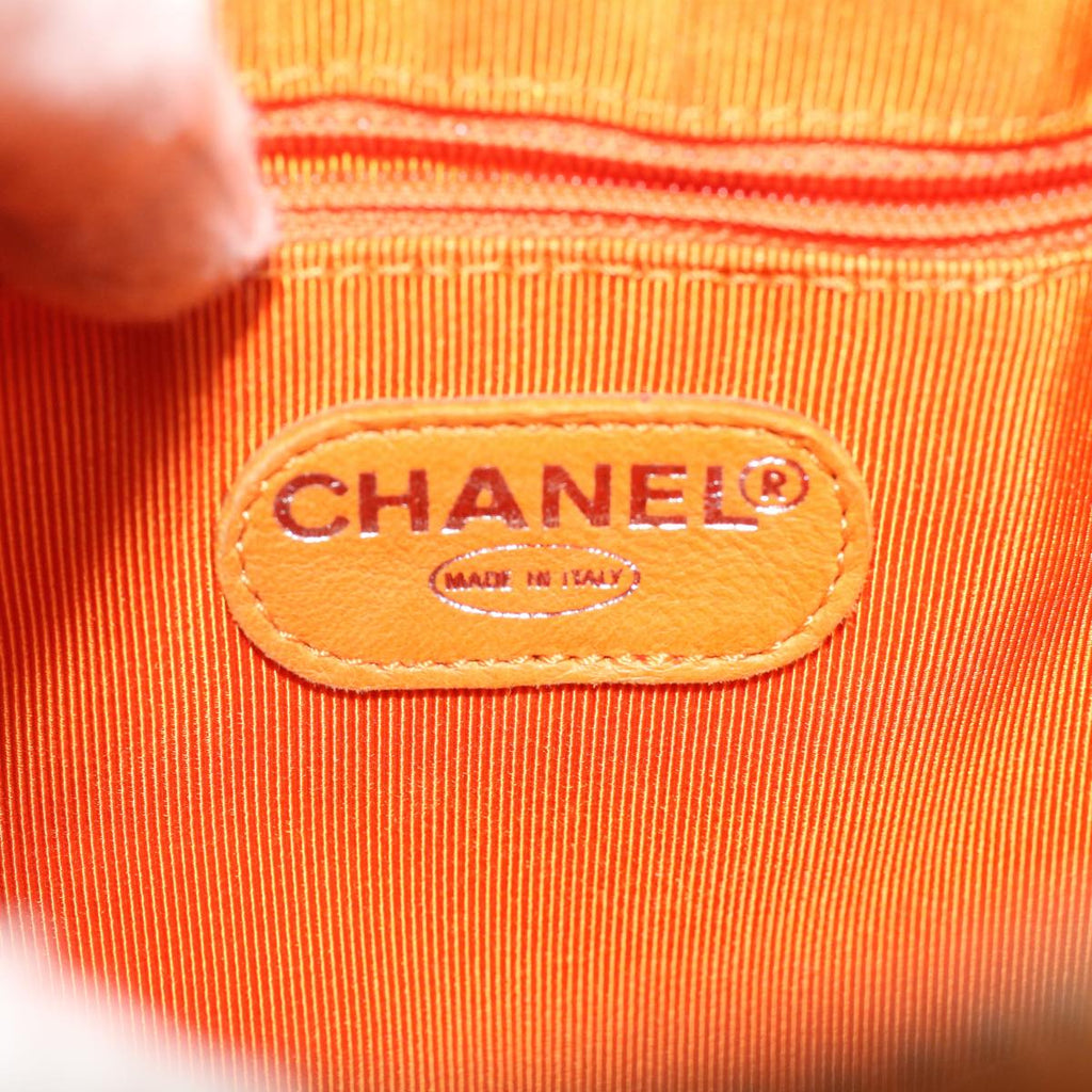 CHANEL Chain Shoulder Bag Caviar Skin Orange CC  ar8526