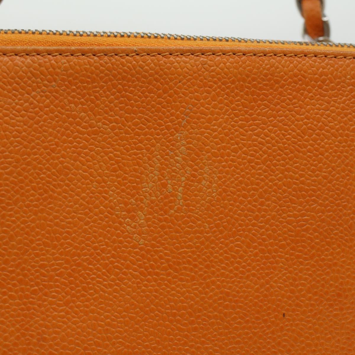 CHANEL Chain Shoulder Bag Caviar Skin Orange CC  ar8526