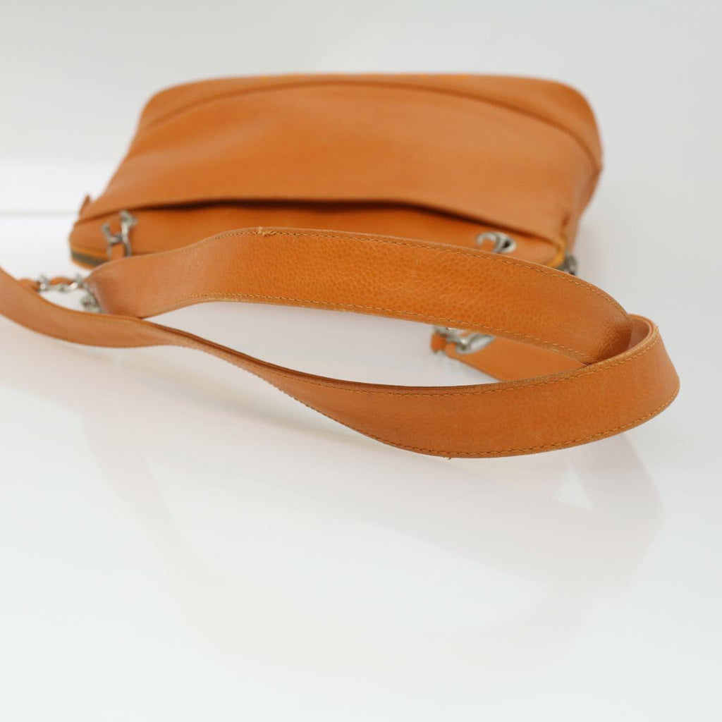 CHANEL Chain Shoulder Bag Caviar Skin Orange CC  ar8526