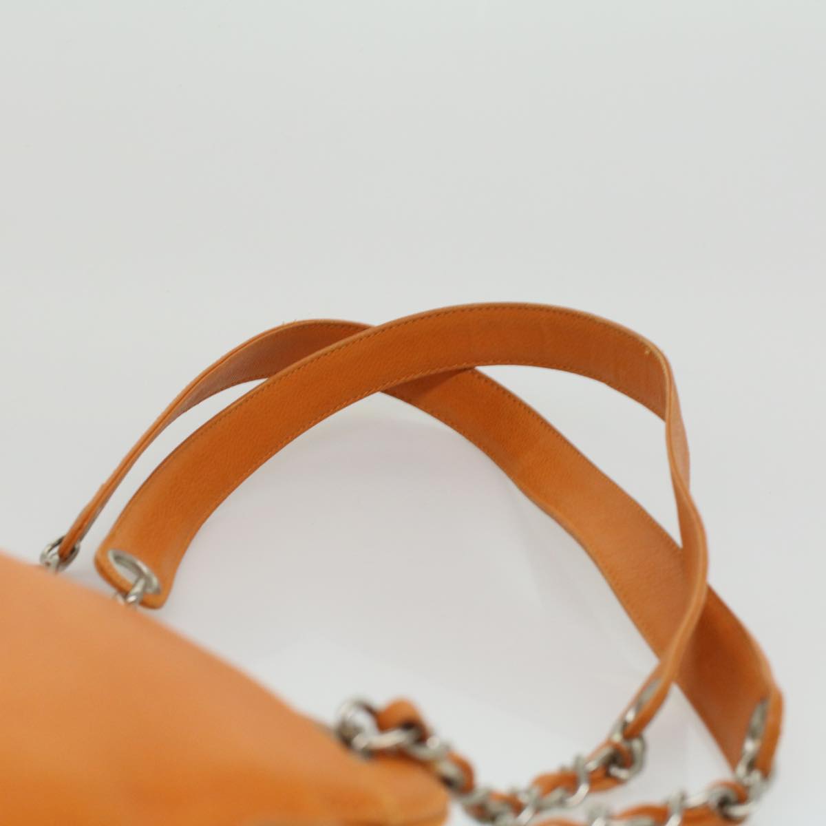 CHANEL Chain Shoulder Bag Caviar Skin Orange CC  ar8526