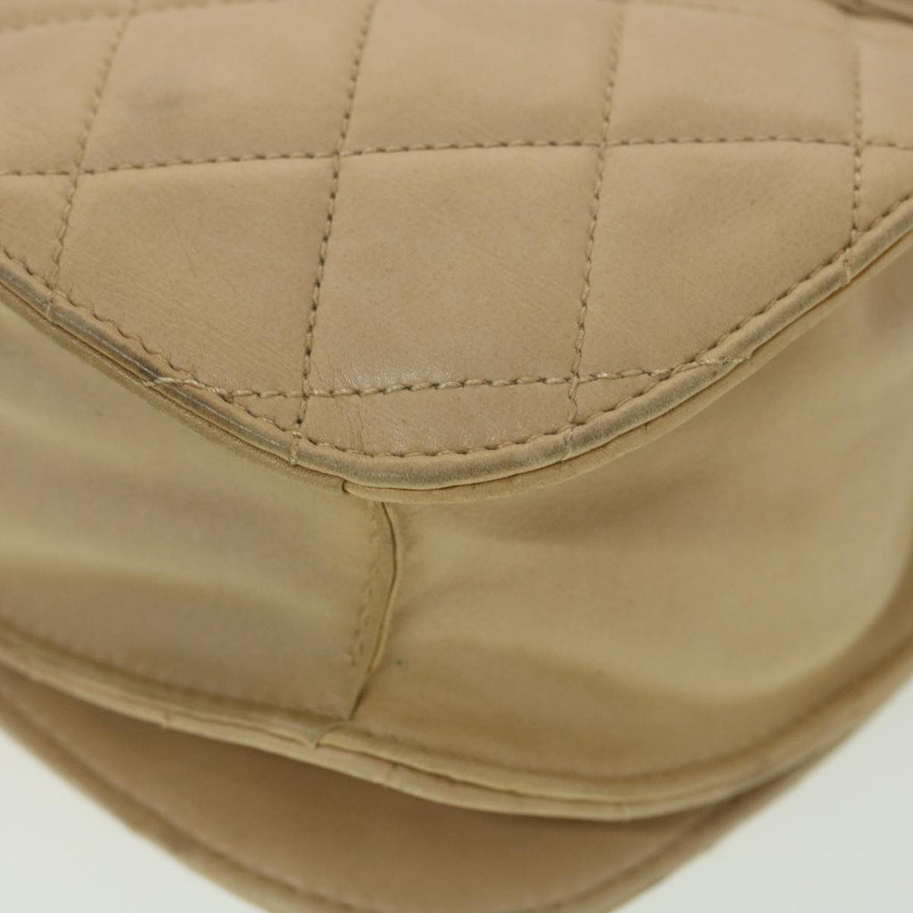 CHANEL Shoulder Bag Lamb Skin Beige CC  ar9074