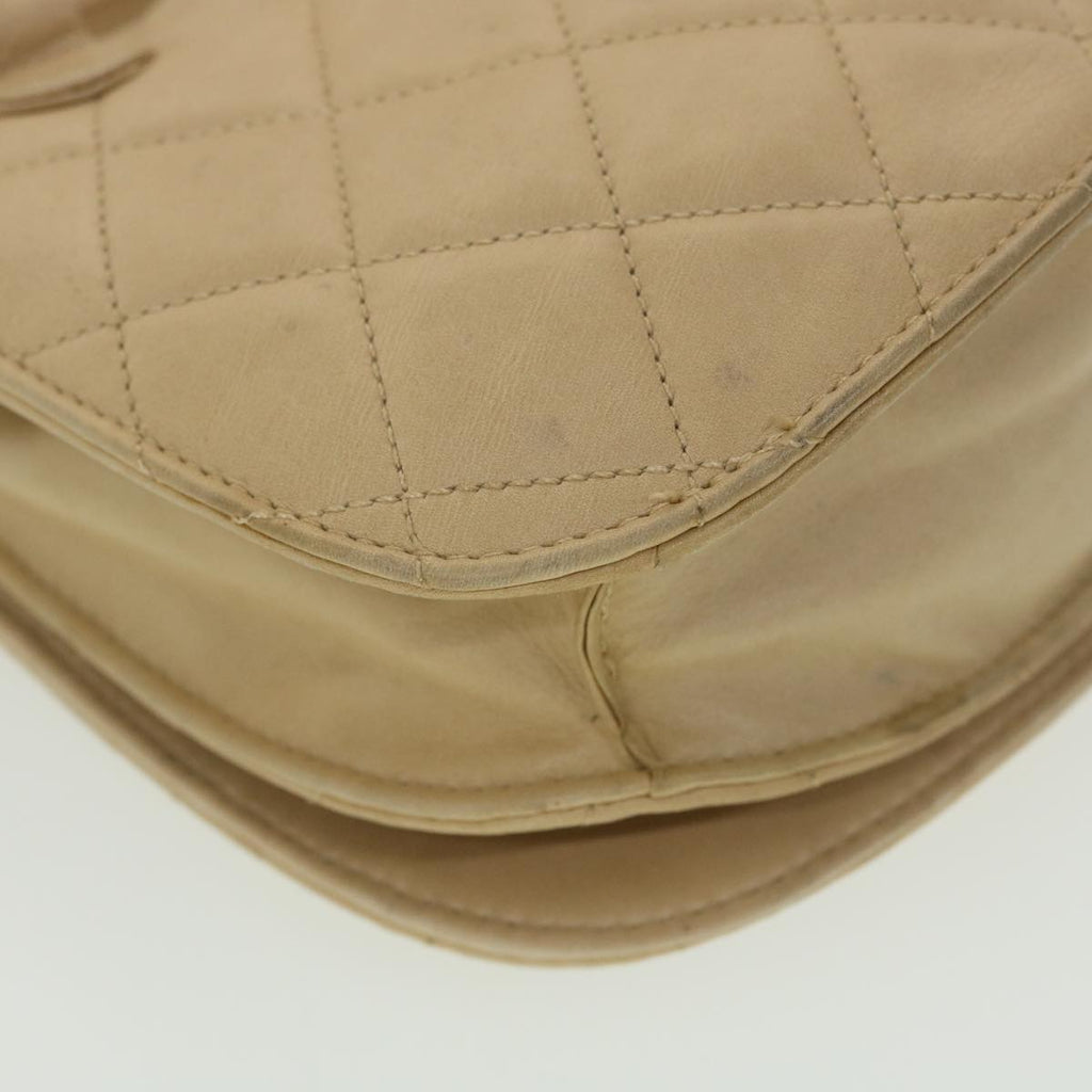 CHANEL Shoulder Bag Lamb Skin Beige CC  ar9074