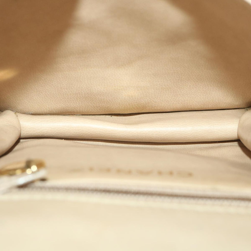 CHANEL Shoulder Bag Lamb Skin Beige CC  ar9074