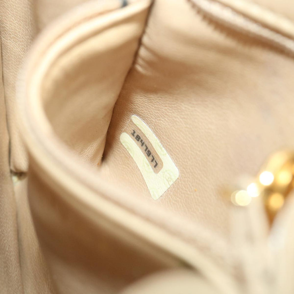 CHANEL Shoulder Bag Lamb Skin Beige CC  ar9074