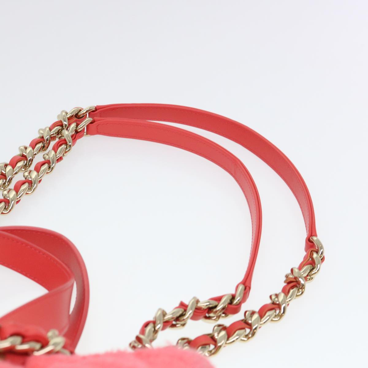 CHANEL Chain Hand Bag Pile 2way Pink CC  ar9158A