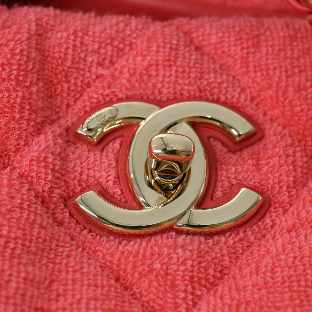 CHANEL Chain Hand Bag Pile 2way Pink CC  ar9158A