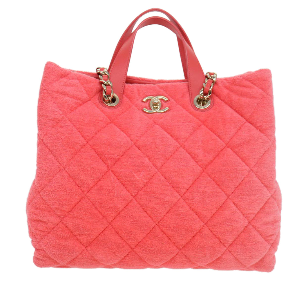 CHANEL Chain Hand Bag Pile 2way Pink CC  ar9158A