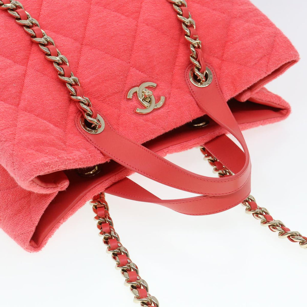 CHANEL Chain Hand Bag Pile 2way Pink CC  ar9158A