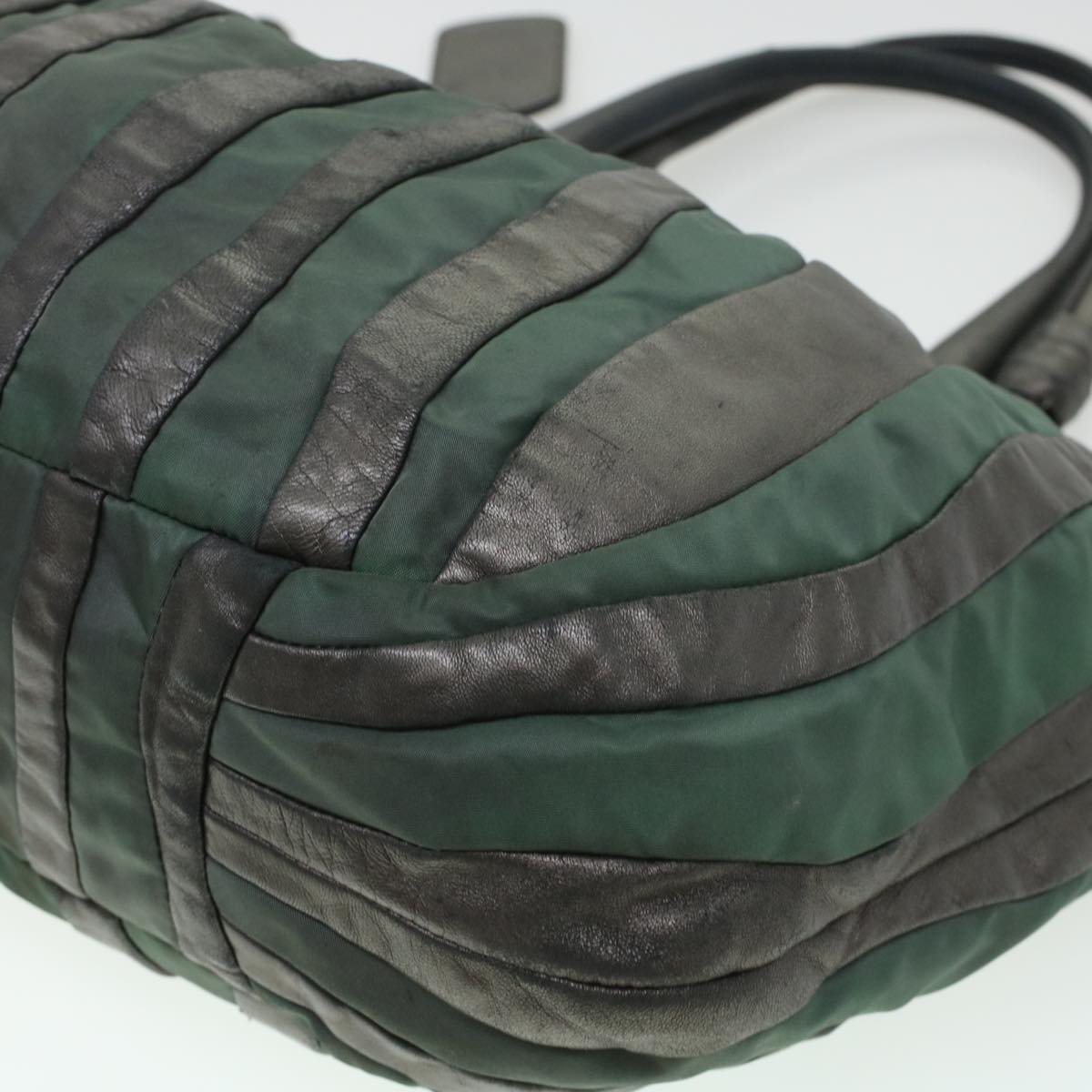 PRADA Tote Bag Nylon Leather Gray  ar9630