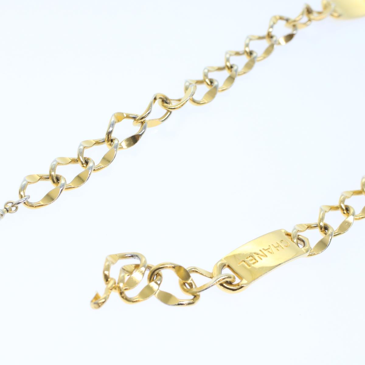 CHANEL Belt metal 35.4" Gold CC Auth ar9720B