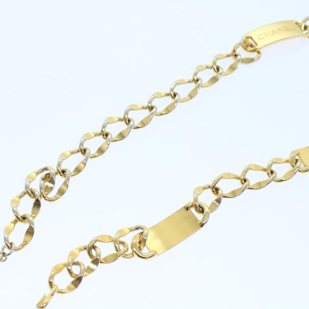 CHANEL Belt metal 35.4" Gold CC Auth ar9720B