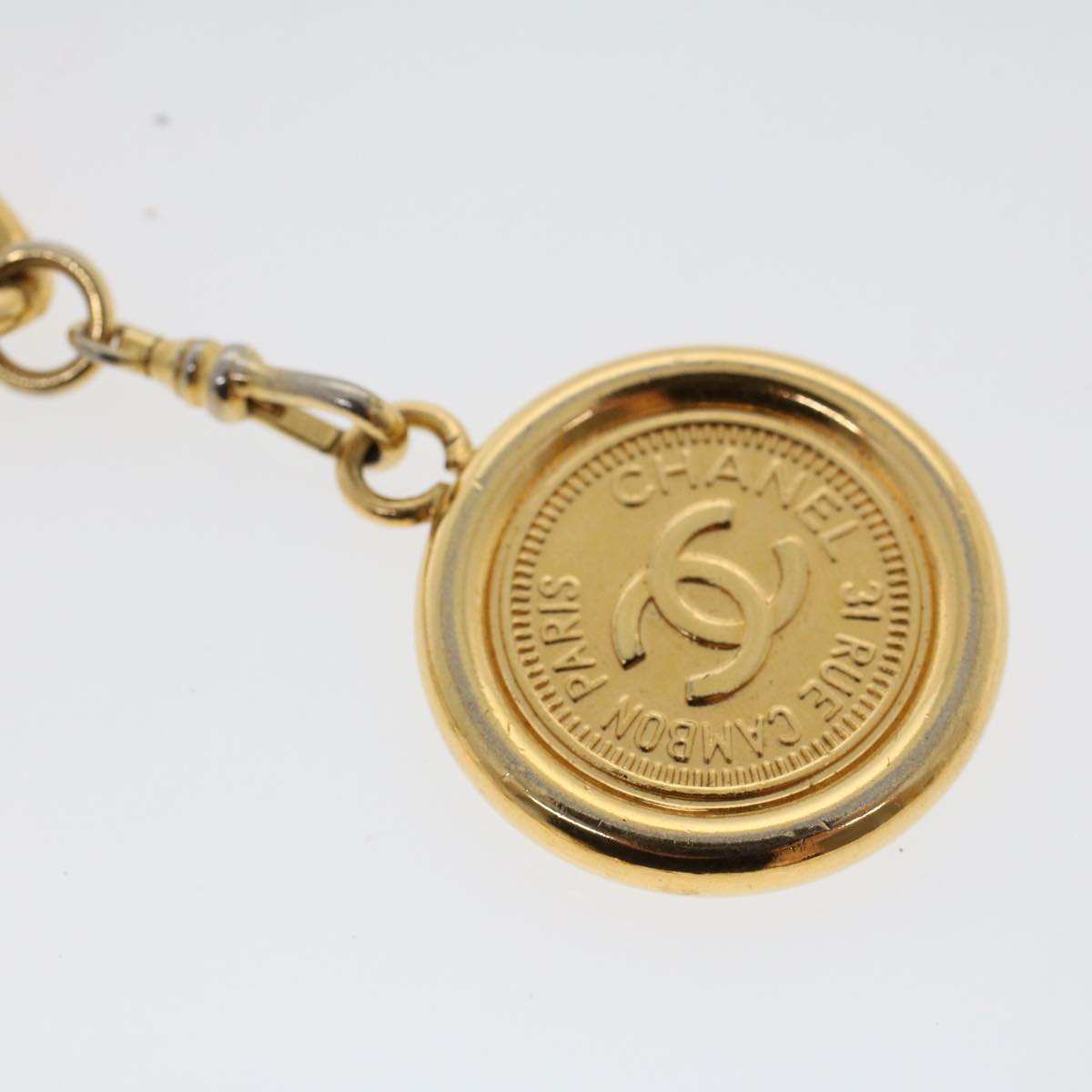 CHANEL Belt metal 33.5" Gold Tone CC Auth ar9885B