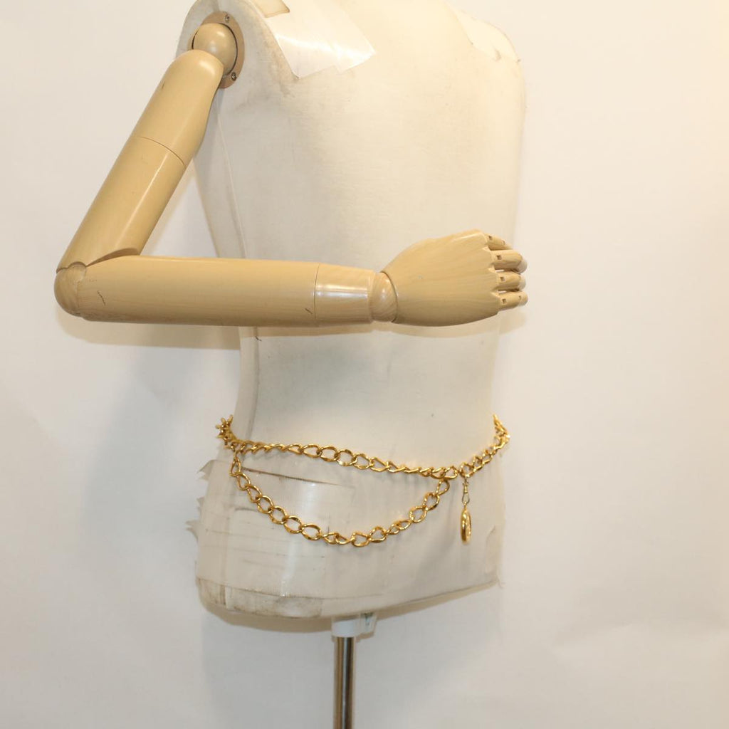 CHANEL Belt metal 33.5" Gold Tone CC Auth ar9885B