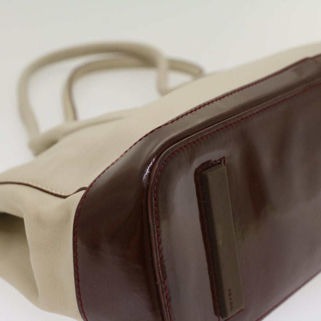 PRADA Shoulder Bag Leather Beige  ar9943