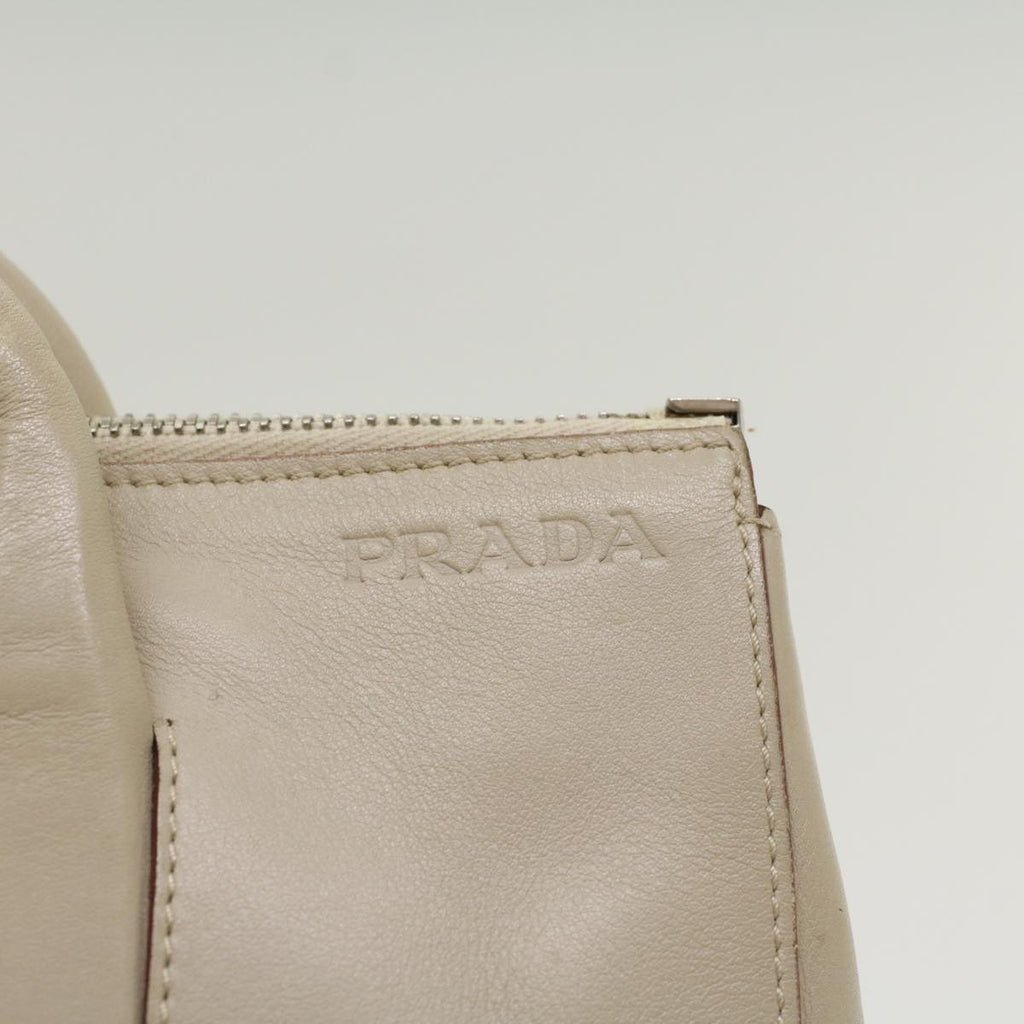 PRADA Shoulder Bag Leather Beige  ar9943