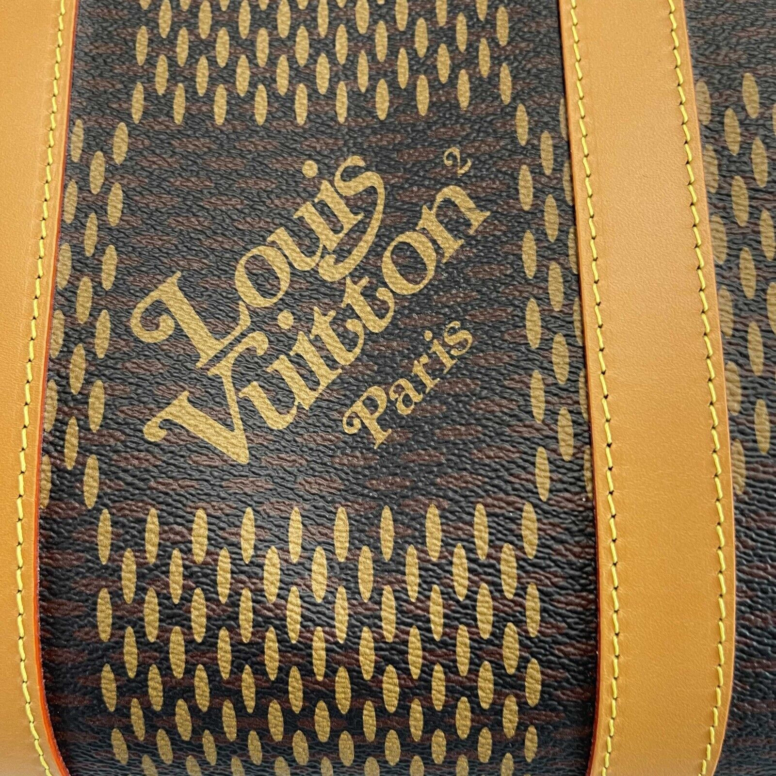 LOUIS VUITTON NEW LV x NIGO Virgil Abloh Keepall Bandouliere 50 Brown Bag