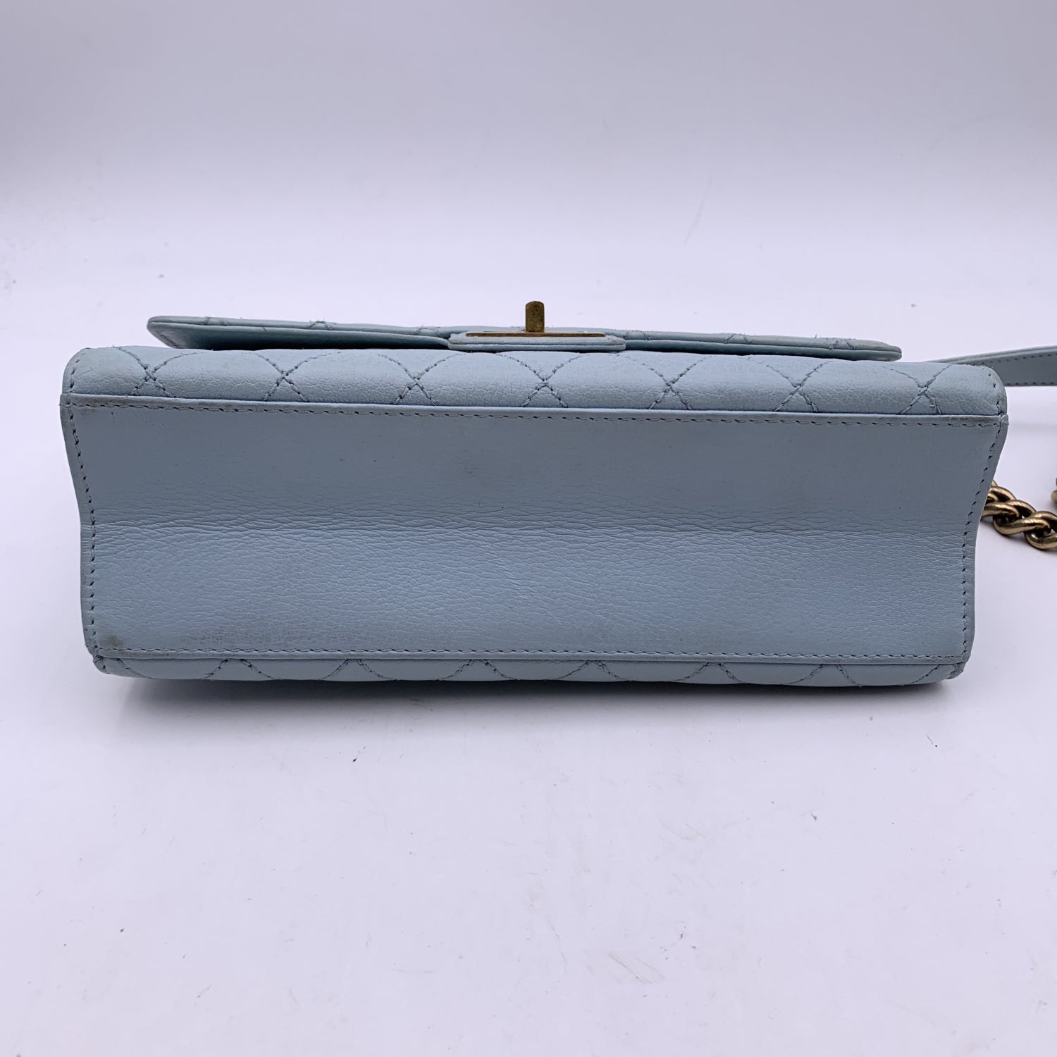 CHANEL Light Blue Quilted Leather Trendy Reissue Shoulder Bag
