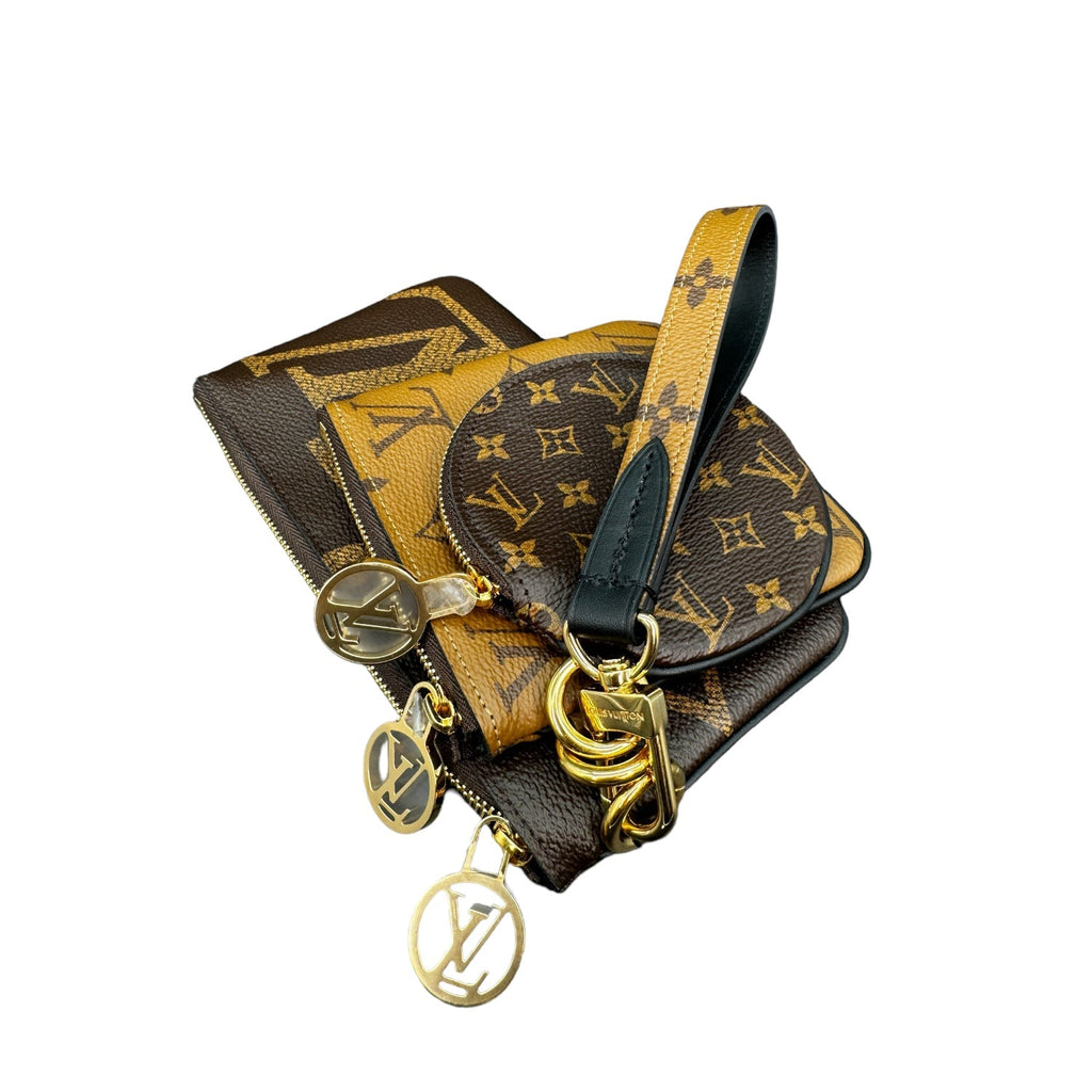 Louis Vuitton Monogram Canvas Trio Pouches Wristlet