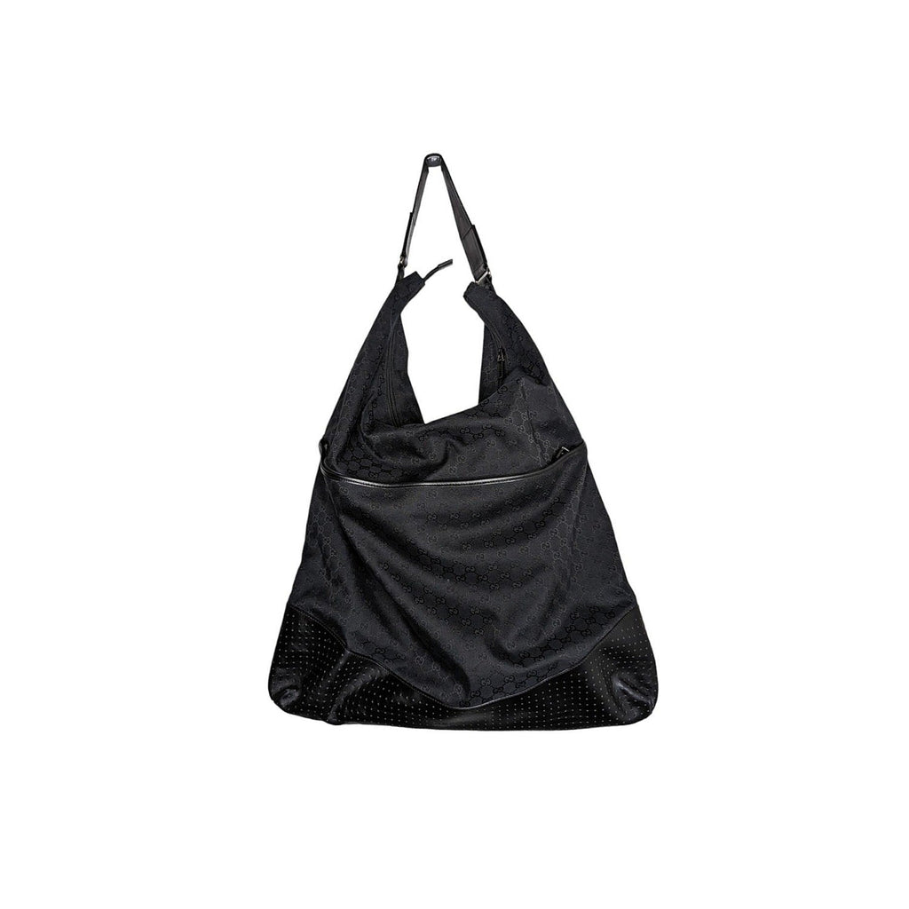 Gucci Black Nylon GG Monogram Garment Hobo