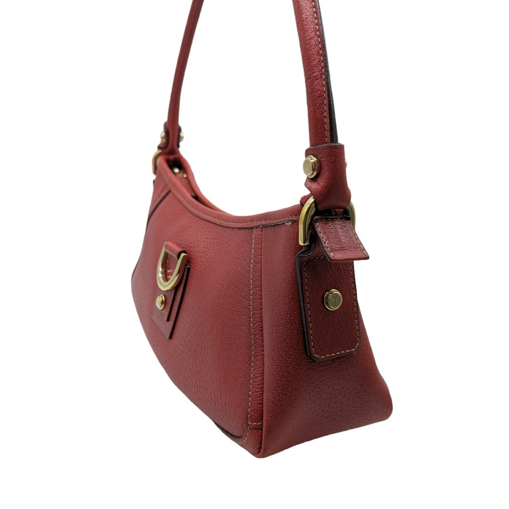 Gucci Red Leather Abbey D-Ring Pochette