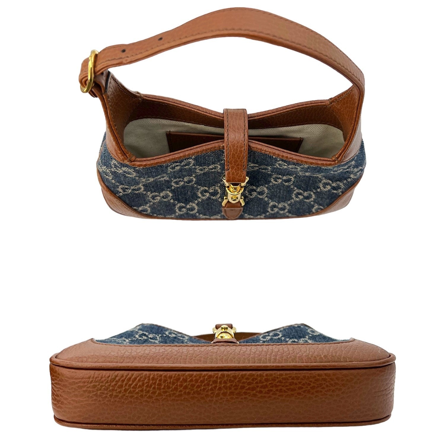 Gucci New Denim GG Monogram Mini Jackie 1961 Hobo