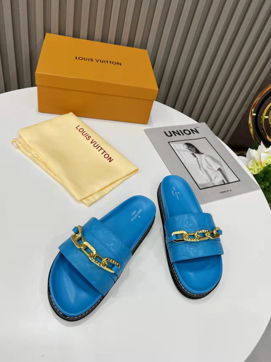 louis vuitton Sunset Flat Comfort Mule Blue For Women LV