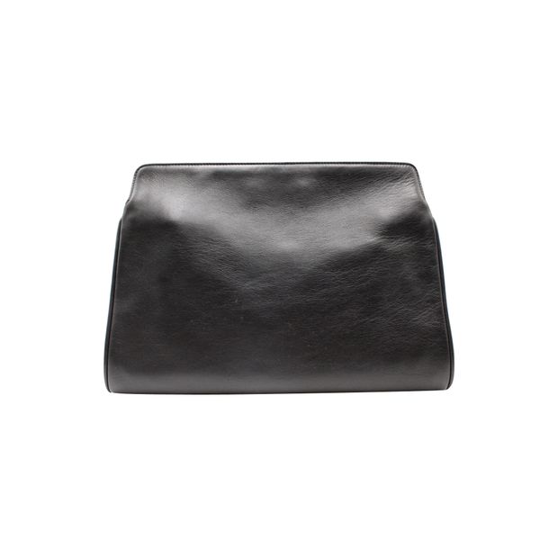 SAINT LAURENT Black 2 Way Crossbody Clutch