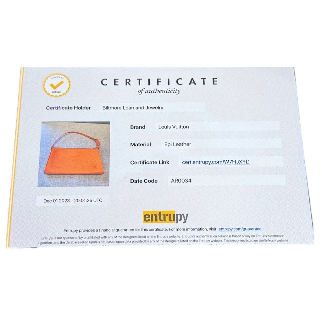 Louis Vuitton Vintage Orange Epi Pochette Accessories