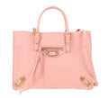 Balenciaga Crossbody Mini Papier A6 Metallic Edge Tote Handbag Pink Leather Shoulder Bag