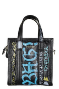 Balenciaga Shopping Graffiti Xxs Mini Bazar Black Leather Tote