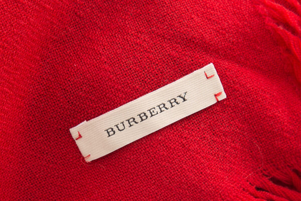 Burberry Red & Black Plaid Scarf