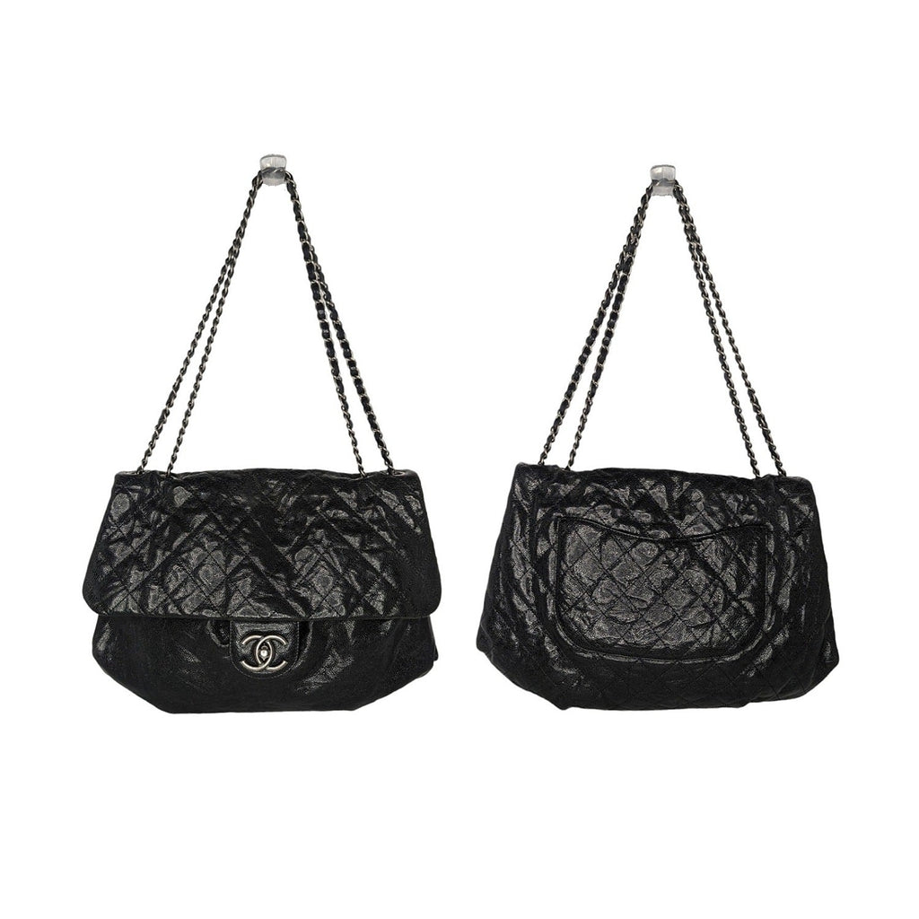 Chanel Elastic CC Flap Bag Glazed Caviar Hobo Shoulder Bag