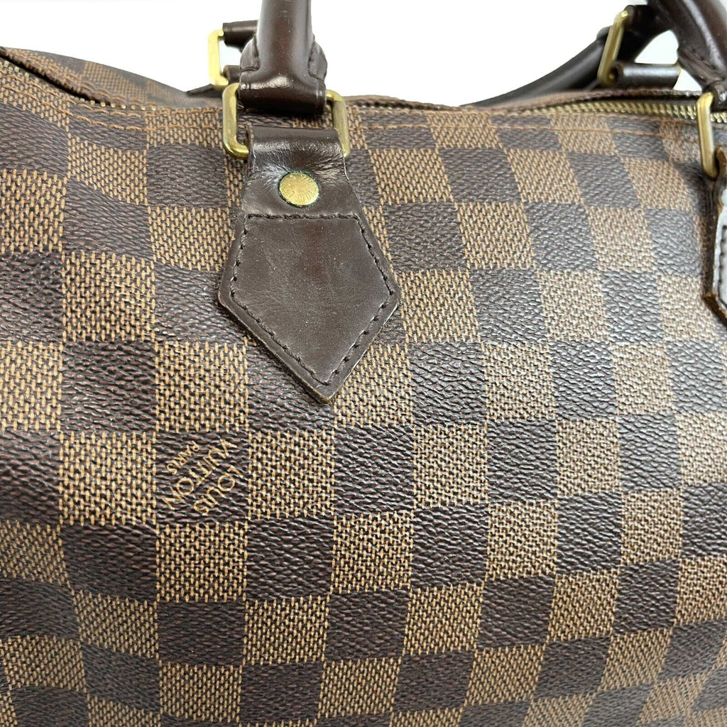 LOUIS VUITTON Speedy 30 2013 Damier Ebene Brown Handbag