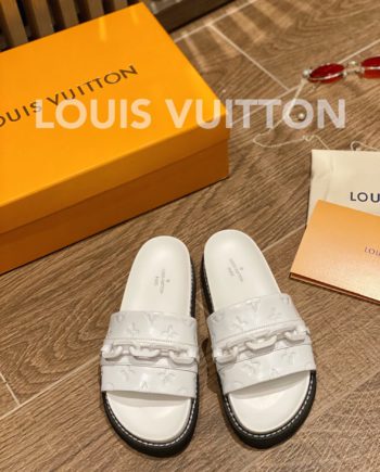 louis vuitton Sunset Flat Comfort Mule White For Women LV